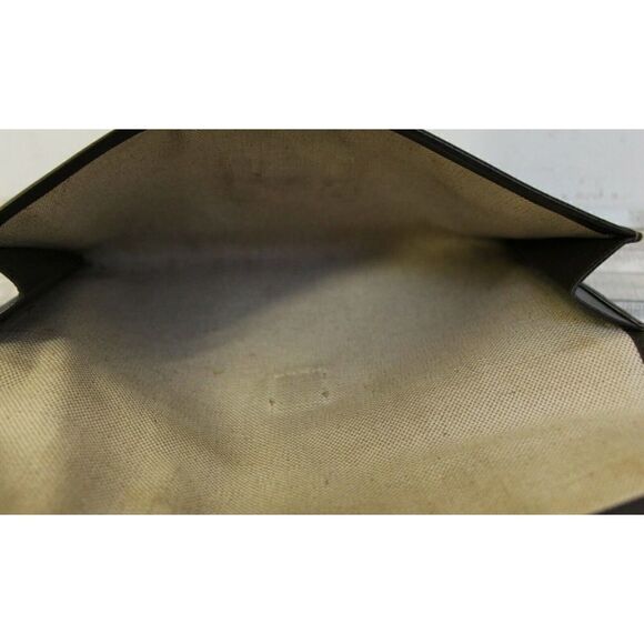 AUTHENTIC HERMÈS JIGE FRANCE BROWN GENUINE LEATHER H LOGO FRONT CLUTCH HANDBAG - Picture 9 of 11